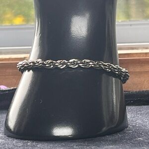 925 Sterling Silver Vintage Twisted Rope Chain Bracelet